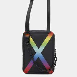  Louis Vuitton Noir/Righe Rainbow Taiga Leather Danube Messenger Bag