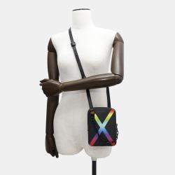 Louis Vuitton Noir/Righe Rainbow Taiga Leather Danube Messenger Bag