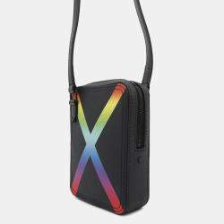  Louis Vuitton Noir/Righe Rainbow Taiga Leather Danube Messenger Bag