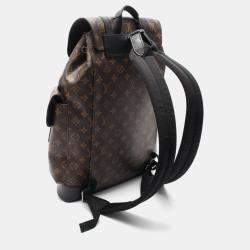 Louis Vuitton Christopher PM Brown Black Coated Canvas Leather Monogram Backpack Bag 