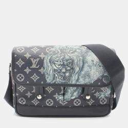Louis Vuitton Pm Monogram Savannah Shoulder Bag Coated Canvas Leather Navy Blue