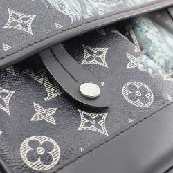 Louis Vuitton Pm Monogram Savannah Shoulder Bag Coated Canvas Leather Navy Blue