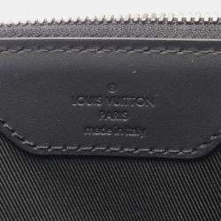 Louis Vuitton Sac Plat Cross Handbag Coated Canvas Leather Monogram Eclipse Black