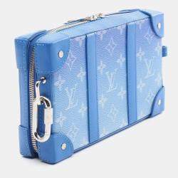 Louis Vuitton Soft Trunk Wallet Shoulder Bag Coated Canvas Leather Blue White Monogram Clouds
