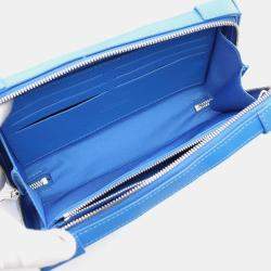 Louis Vuitton Soft Trunk Wallet Shoulder Bag Coated Canvas Leather Blue White Monogram Clouds