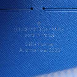 Louis Vuitton Soft Trunk Wallet Shoulder Bag Coated Canvas Leather Blue White Monogram Clouds