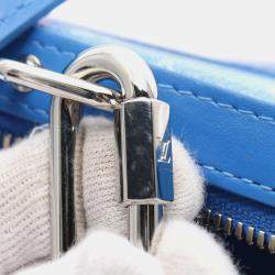 Louis Vuitton Soft Trunk Wallet Shoulder Bag Coated Canvas Leather Blue White Monogram Clouds