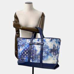  Louis Vuitton Trolley Blue Monogram Bandana Tote Bag
