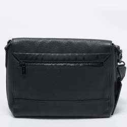 Pre Owned Louis Vuitton Black Aerogram Leather Takeoff Messenger Bag