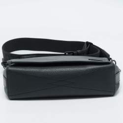 Pre Owned Louis Vuitton Black Aerogram Leather Takeoff Messenger Bag