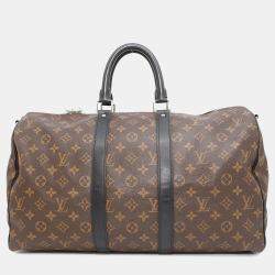 Louis Vuitton Keepall Bandoulière 45 Brown Monogram Macassar Canvas Bag