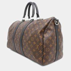 Louis Vuitton Keepall Bandoulière 45 Brown Monogram Macassar Canvas Bag
