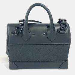 Louis Vuitton Taurillon Monogram Steamer Pm Bag Crossbody Handbag Leather Noir Black