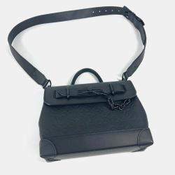 Louis Vuitton Taurillon Monogram Steamer Pm Bag Crossbody Handbag Leather Noir Black