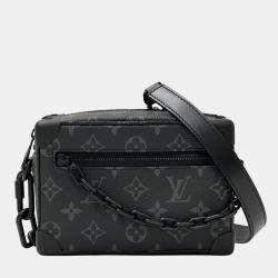 Louis Vuitton Bag Monogram Eclipse Men'S Shoulder Mini Soft Trunk Black Gray Chain Compact