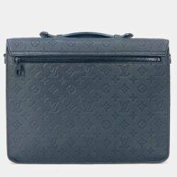 Louis Vuitton Monogram Taurillon S Lock Briefcase Tote Bag Business Handbag Leather Noir Black