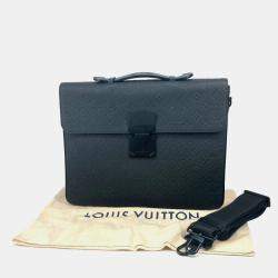 Louis Vuitton Monogram Taurillon S Lock Briefcase Tote Bag Business Handbag Leather Noir Black