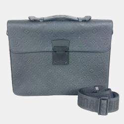 Louis Vuitton Monogram Taurillon S Lock Briefcase Tote Bag Business Handbag Leather Noir Black