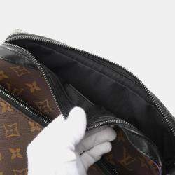 Louis Vuitton Trio Shoulder Bag Coated Canvas Leather Monogram Macassar Brown Black Purple