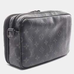 Louis Vuitton Alpha Shoulder Bag Coated Canvas Leather Monogram Eclipse Black