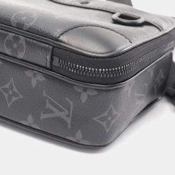 Louis Vuitton Alpha Shoulder Bag Coated Canvas Leather Monogram Eclipse Black