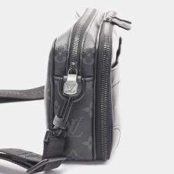Louis Vuitton Alpha Shoulder Bag Coated Canvas Leather Monogram Eclipse Black