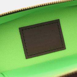 Louis Vuitton Vertical Box Trunk Monogram Handbag Coated Canvas Leather Brown Green
