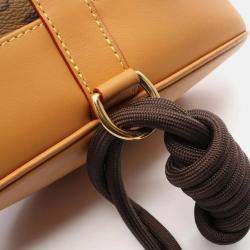 Louis Vuitton X Nigo Randonne Shoulder Bag Coated Canvas Leather Monogram Stripe Brown