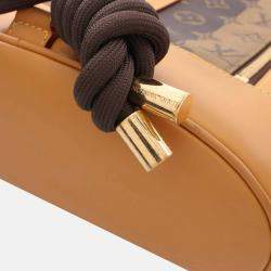 Louis Vuitton X Nigo Randonne Shoulder Bag Coated Canvas Leather Monogram Stripe Brown