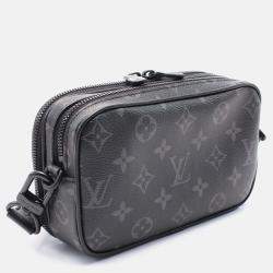 Louis Vuitton Alpha Wearable Wallet Nv Monogram Eclipse Shoulder Bag Coated Canvas Leather Black