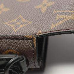 Louis Vuitton S-Lock Vertical Wearable Wallet Shoulder Bag Coated Canvas Leather Monogram Macassar Brown Black