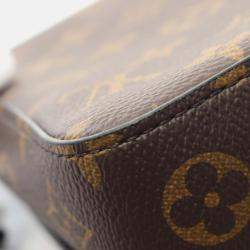 Louis Vuitton S-Lock Vertical Wearable Wallet Shoulder Bag Coated Canvas Leather Monogram Macassar Brown Black