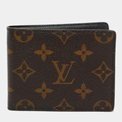 Louis Vuitton Monogram Macassar Canvas Money Clip Bifold Wallet