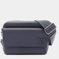 Louis Vuitton Fastline Navy Leather Aerogram Shoulder Bag 