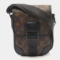 Louis Vuitton Archie  Coated Canvas Leather Brown Black Monogram Shoulder Bag