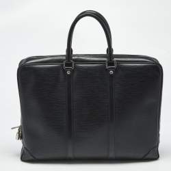 Pre Owned Louis Vuitton Black Epi Leather Porte Documents Voyage GM Bag