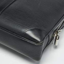 Pre Owned Louis Vuitton Black Epi Leather Porte Documents Voyage GM Bag