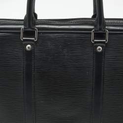 Pre Owned Louis Vuitton Black Epi Leather Porte Documents Voyage GM Bag