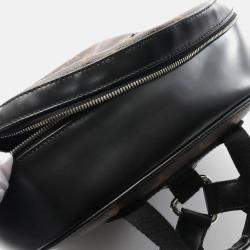 Pre Owned Louis Vuitton Josh Macassar Brown Black Monogram Coated Canvas Leather Backpack Bag