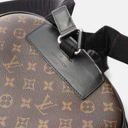 Pre Owned Louis Vuitton Josh Macassar Brown Black Monogram Coated Canvas Leather Backpack Bag
