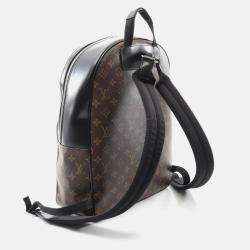 Pre Owned Louis Vuitton Josh Macassar Brown Black Monogram Coated Canvas Leather Backpack Bag