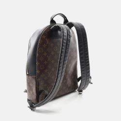 Pre Owned Louis Vuitton Josh NV Macassar Brown Black Monogram Coated Canvas Leather Backpack Bag