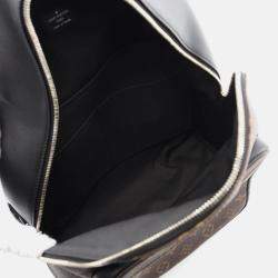 Pre Owned Louis Vuitton Josh NV Macassar Brown Black Monogram Coated Canvas Leather Backpack Bag