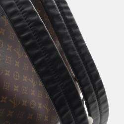 Pre Owned Louis Vuitton Josh NV Macassar Brown Black Monogram Coated Canvas Leather Backpack Bag