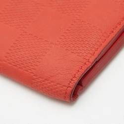 Pre Owned Louis Vuitton Orange Damier Infini Leather Multiple Wallet