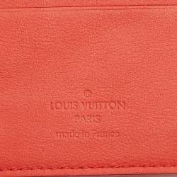 Pre Owned Louis Vuitton Orange Damier Infini Leather Multiple Wallet