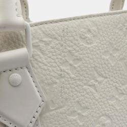 Pre Owned Louis Vuitton Sac Plat 24H White Taurillon Leather Tote Bag