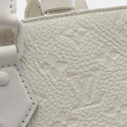 Pre Owned Louis Vuitton Sac Plat 24H White Taurillon Leather Tote Bag