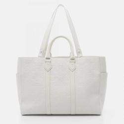 Pre Owned حقيبة لوي فيتون ساك بلات 24 ساعة مونوجرام توريلون أبيض توت