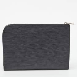 مملوكة مسبقًا Louis Vuitton Black Epi Leather Pochette Homme Clutch Bag